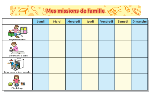 Un tableau « missions de famille » pour structurer le quotidien