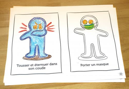 11 gestes barrières à colorier