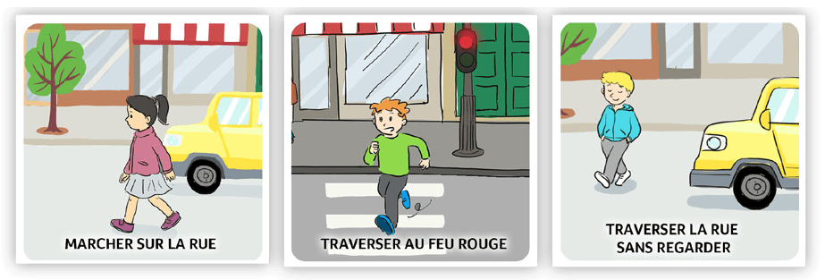3 cartes "ce qu'il faut pas faire dans la rue"