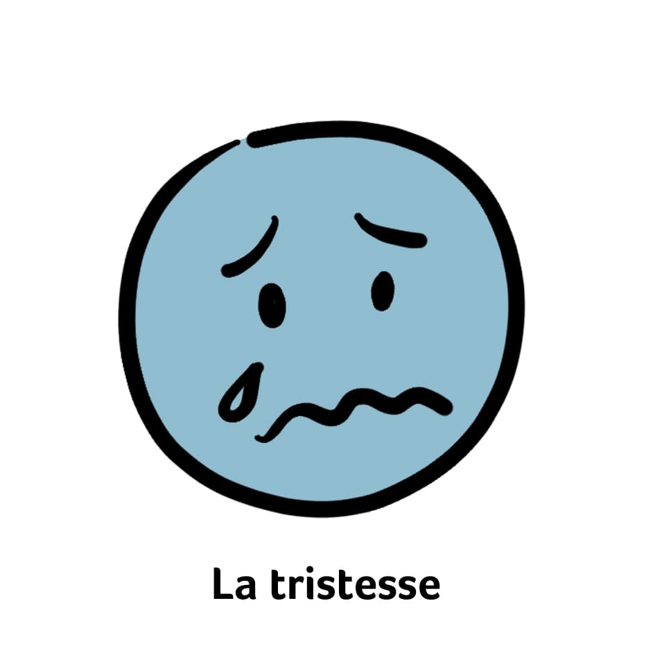 Carte "Tristesse" avec un visage en larmes