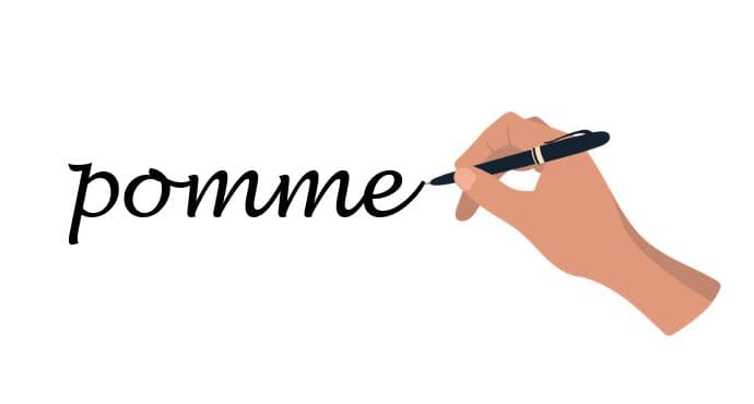 écriture de pomme